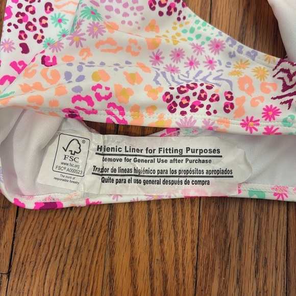 California Waves Hipster Bikini Bottoms White Floral size L NWT - Picture 3 of 5